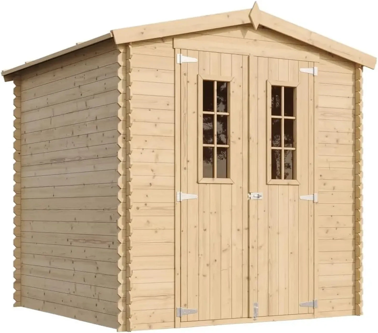 Cabane de Jardin en Bois avec Plancher - 3.53 m² Espace de Rangement Extérieur, Abri à Outils et Vélos - Toit Étanche, Fenêtres TIMBELA