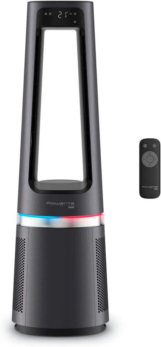 Purificateur Ventilateur Chauffant Rowenta Eclipse 3-en-1, Silencieux et Puissant, Multi-oscillations, 12 Vitesses avec Minuteur